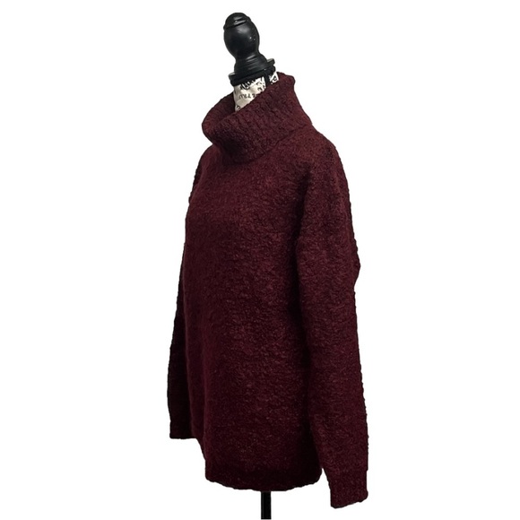 80s Vtg 90s Burgandy  Cervelle Turtleneck Tunic  Sweater Dress Retro Wool Blend - Picture 2 of 8